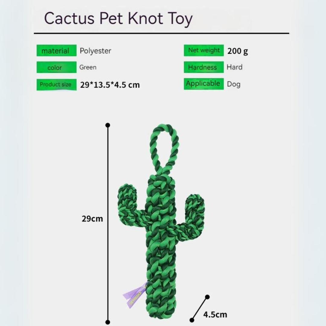 Playful Paws: Cherry & Cactus Pet Knot Toy