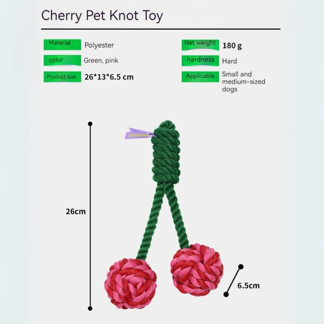 Playful Paws: Cherry & Cactus Pet Knot Toy