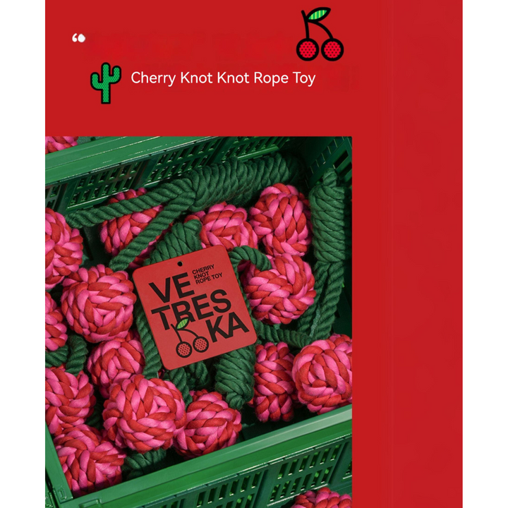 Playful Paws: Cherry & Cactus Pet Knot Toy