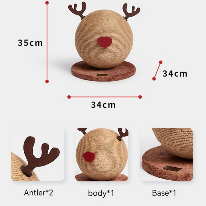 Frolic & Scratch: Reindeer Cat Scratching Ball