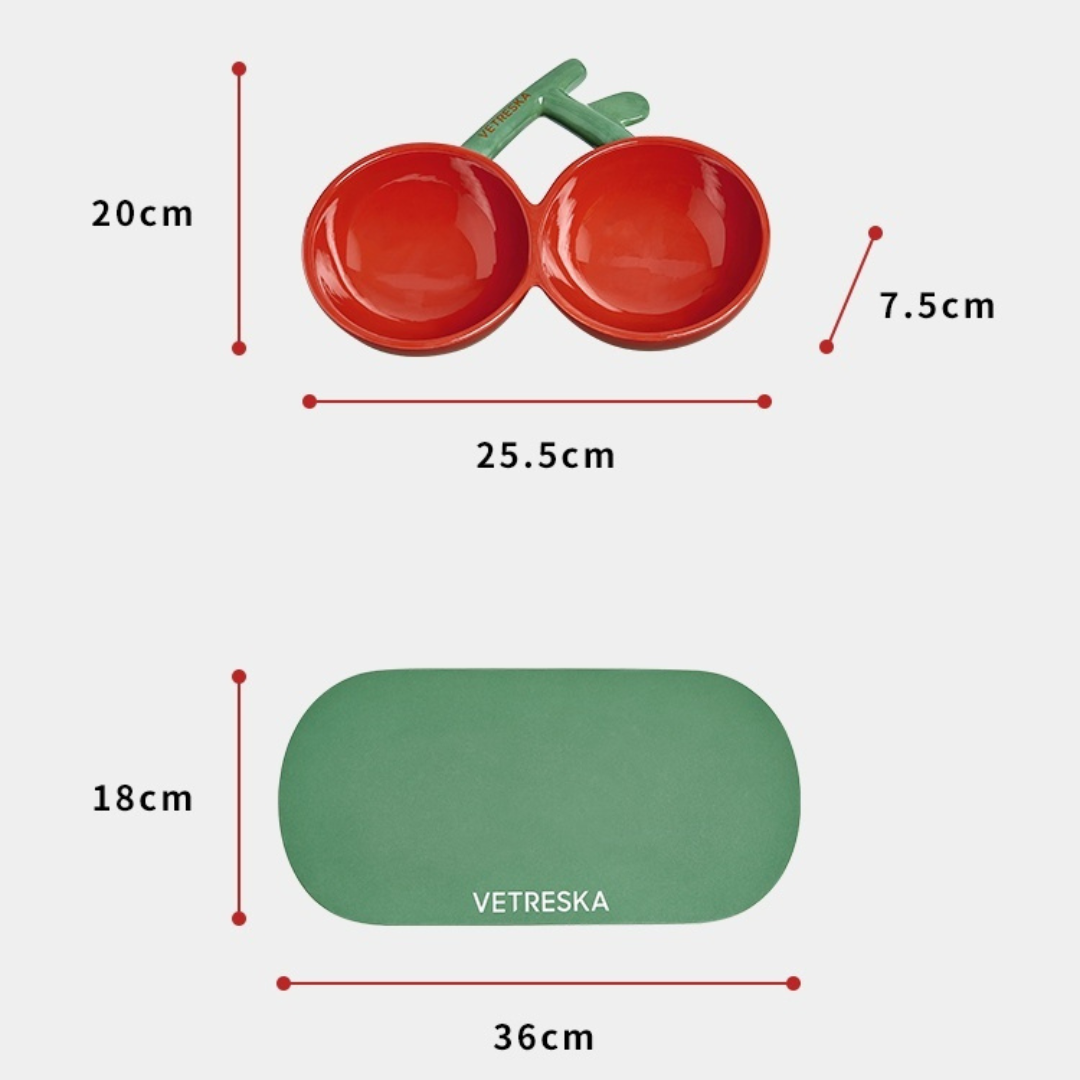 Delightful Dining: Cheery Ceramic Dividing Bowl