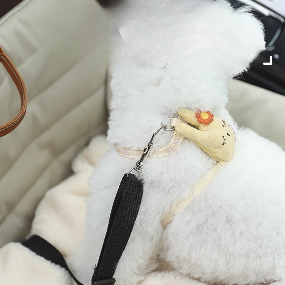 Travel Safely: Cozy Car Seat with Harness for Pets