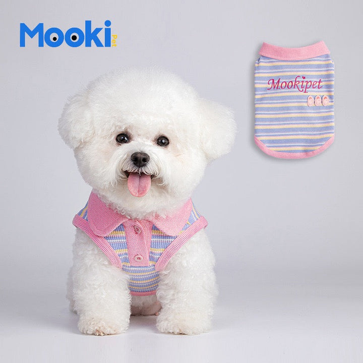 Step Out in Style: Pink Striped Polo for Pets