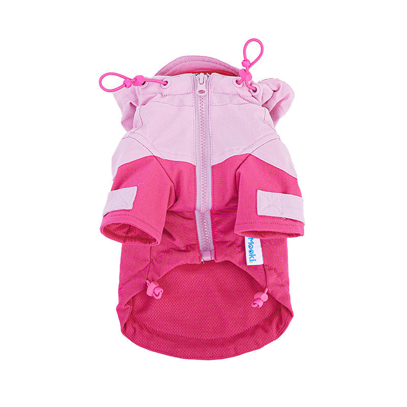 Pink Colorblock Windbreaker with Hood for Pets