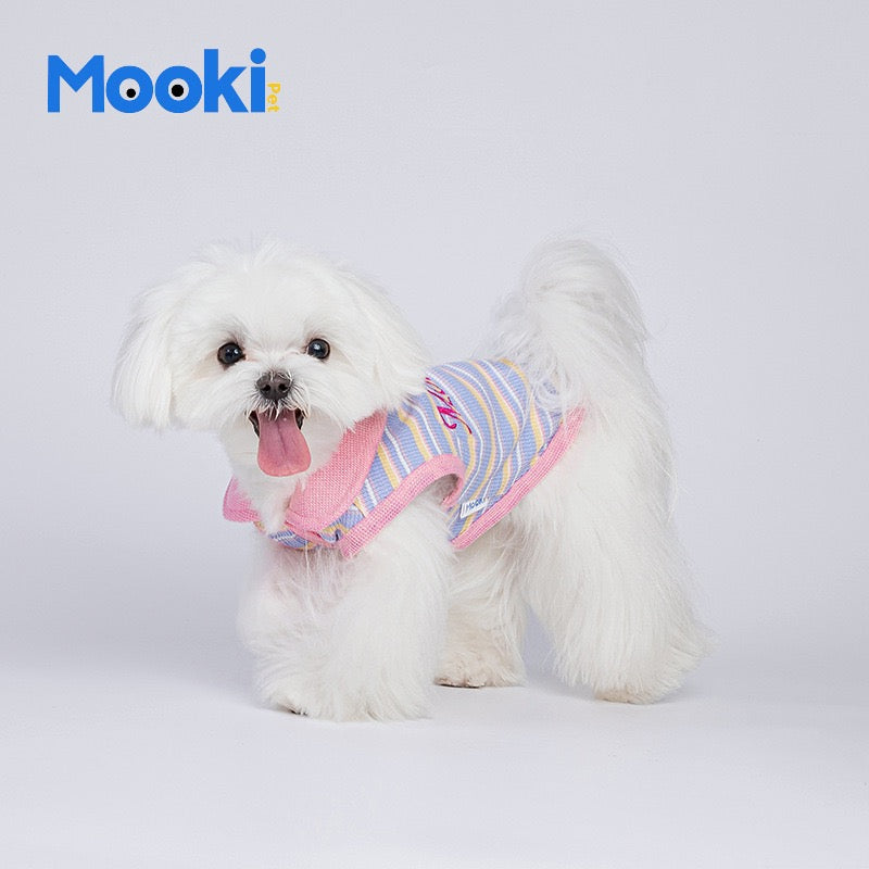 Step Out in Style: Pink Striped Polo for Pets